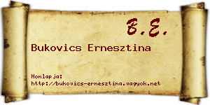 Bukovics Ernesztina névjegykártya
