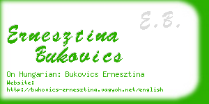 ernesztina bukovics business card